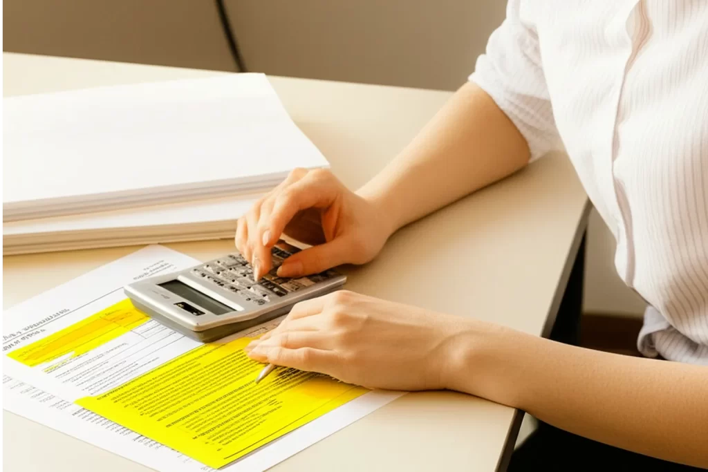 Taxpayer reviewing IRS Fresh Start program cost documents and payment plan options